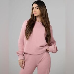 Comfrt Pink Waffle Knit Lounge Set